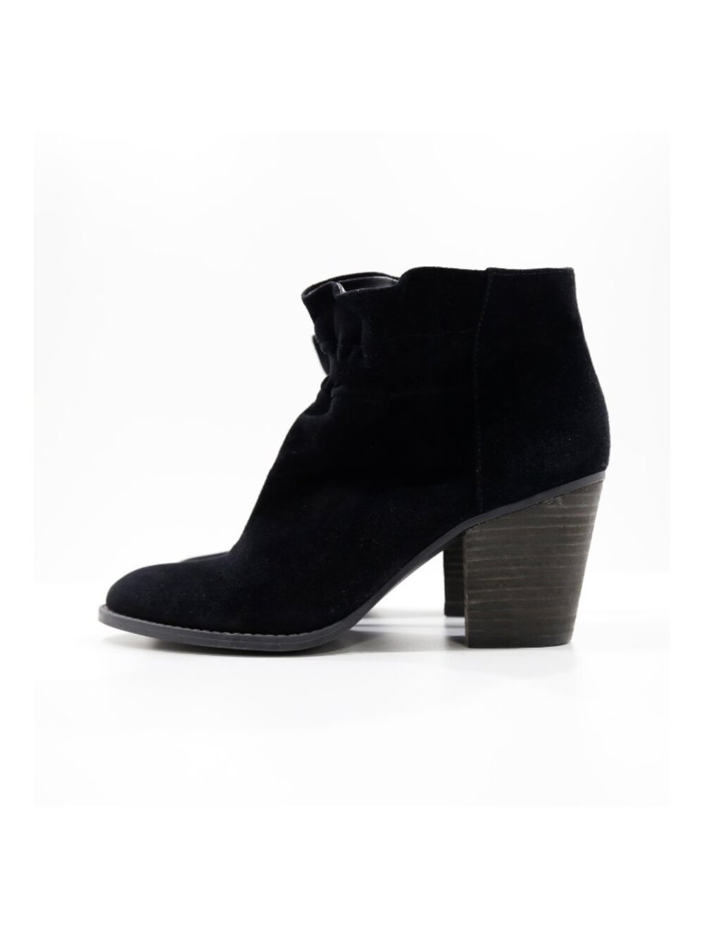 Jessica Simpson Yvette Black Suede Leather 3" Block Heel Ankle Booties - 7